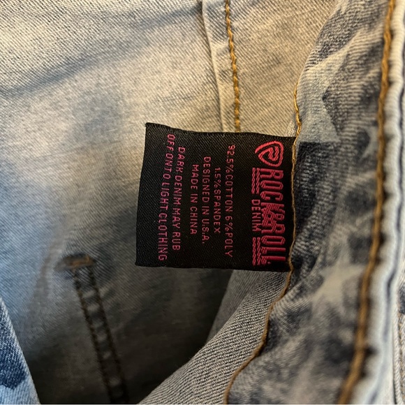 ROCK & ROLL DENIM WOMEN'S STAR HIGH RISE BELL-BOTTOM JEANS SIZE 26x36 - Picture 9 of 10